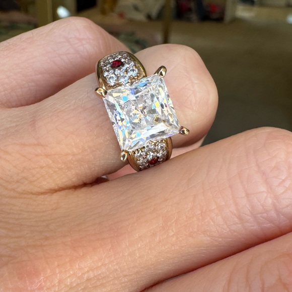 CZ Princess Cut Engagement Wedding Ring - Picture 1 of 7
